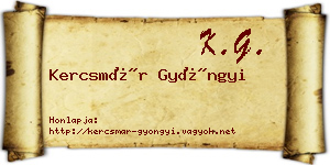 Kercsmár Gyöngyi névjegykártya