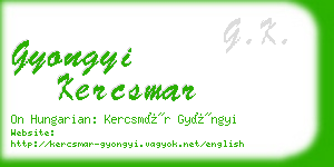 gyongyi kercsmar business card